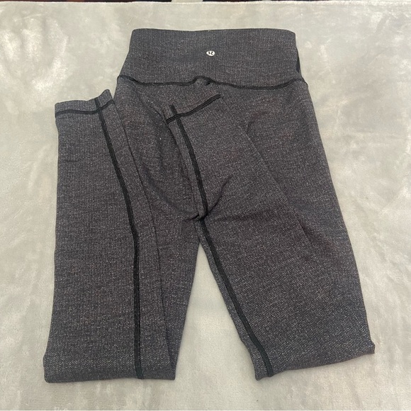 Lululemon Wunder Under High-Rise Tight 28" Black Gray Leggings 27587 - Picture 3 of 10